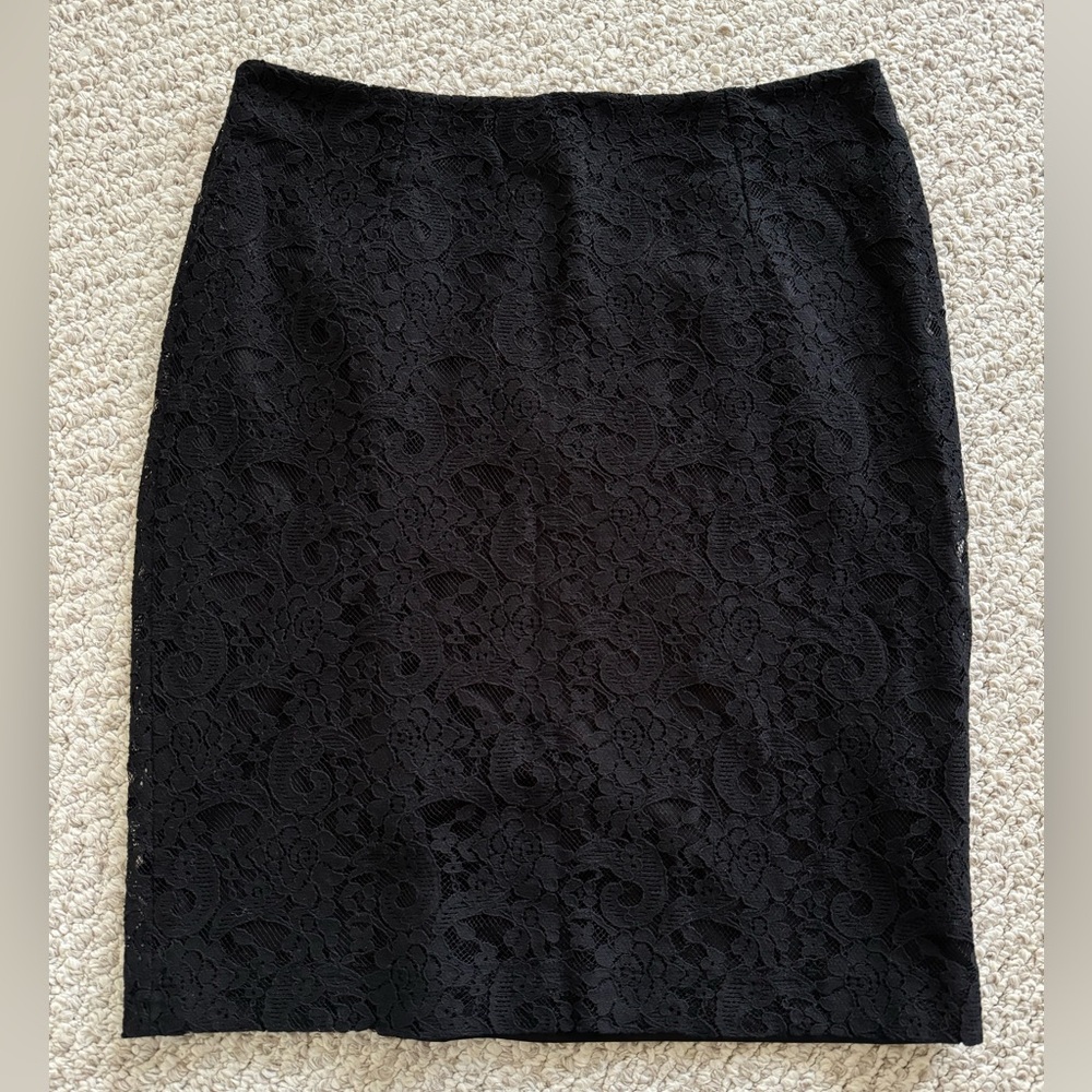 Black lace pencil skirt Banana Republic